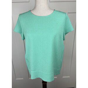 Essentiel Antwerp Textured Jacquard Mint Top EU 38 US 6/8 Exposed Zip Bow Back